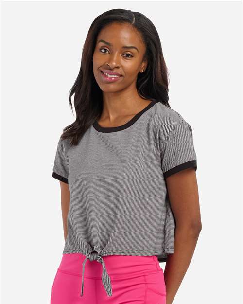 Boxercraft Women's Striped Tie Front T-Shirt