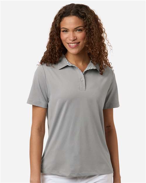 Swannies Women's Ella Polo — Grey Heather — On model · front