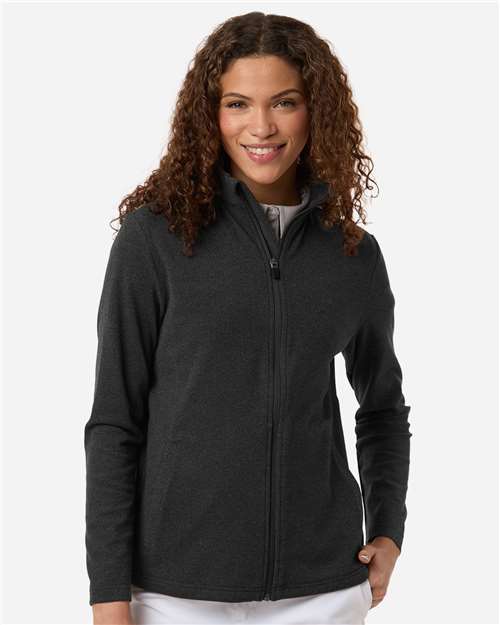Swannies Women's Emily Full-Zip — Black Heather — On model · front