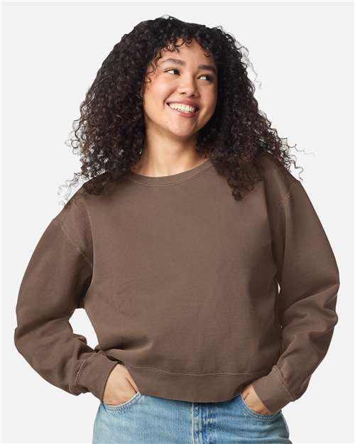 Women's Garment-Dyed Mid-Length Crewneck Sweatshirt