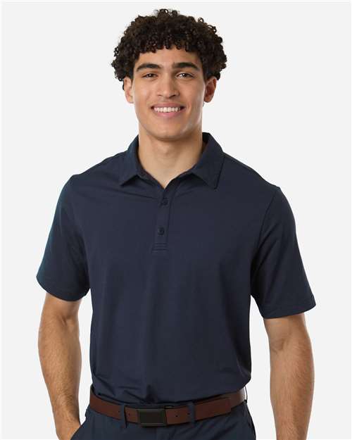 Devon & Jones Men's Motion Shadow Stripe Polo — Navy — On model · front