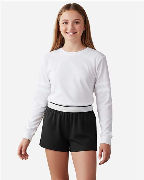 Boxercraft Youth Essential Spirit Shorts — Black — On model · front
