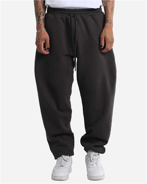 Shaka Wear Unisex Max Heavy Garment-Dyed Sweatpants — Shadow — On model · front
