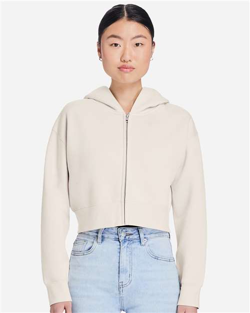 Women's Relaxed Cropped Full-Zip Hoodie Sweatshirt