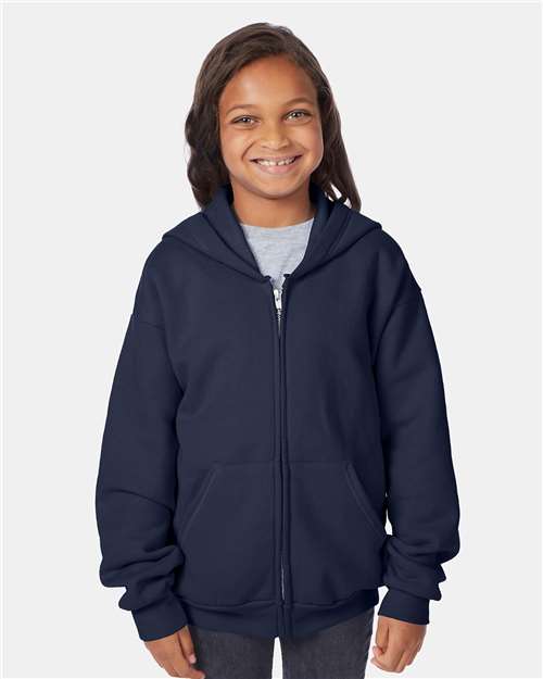 Hanes Youth EcoSmart® Full-Zip Hooded Sweatshirt
