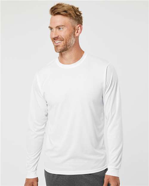 Augusta Sportswear Unisex Nexgen Performance Long Sleeve T-Shirt — White — On model · front