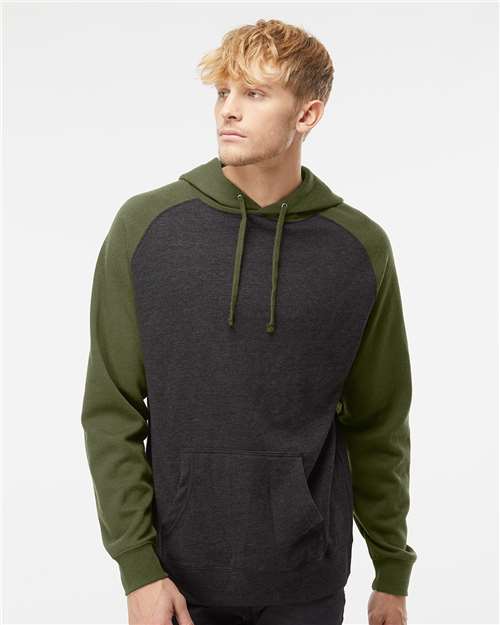 Independent Trading Co. Unisex Raglan Hooded Sweatshirt