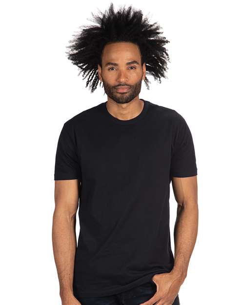 Next Level Unisex Cotton Tee — Black — On model · front