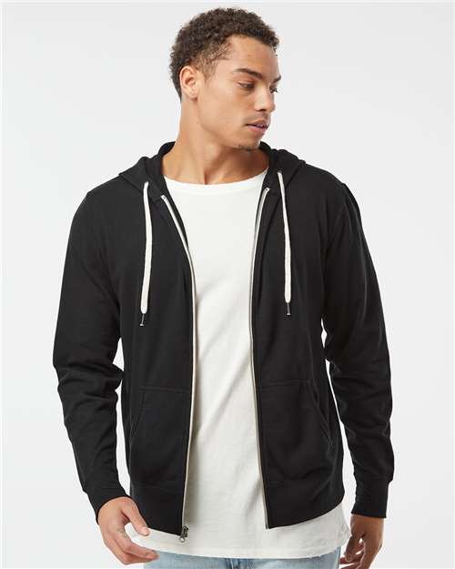 Independent Trading Co. Unisex Heathered French Terry Full-Zip Hooded Sweatshirt
