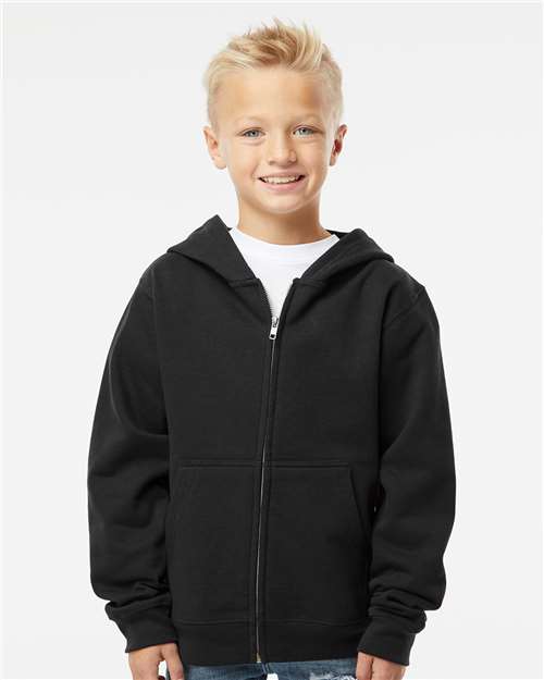 Independent Trading Co. Youth Midweight Full-Zip Hooded Sweatshirt