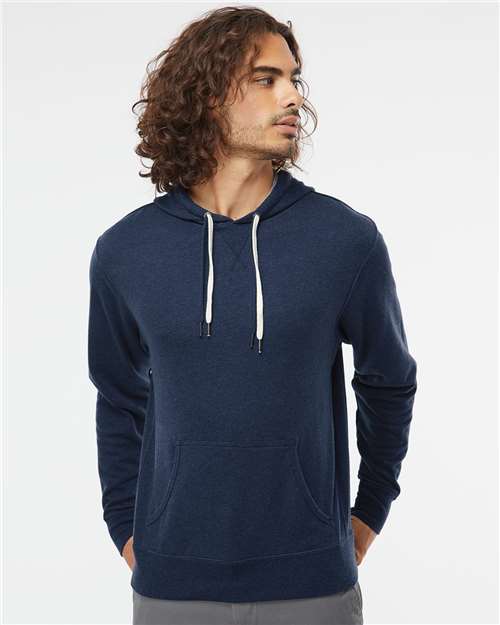 Independent Trading Co. Unisex Midweight French Terry Hooded Sweatshirt — Navy Heather — On model · front