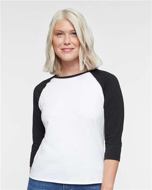Live & Tell by LAT Women's Baseball Fine Jersey Three-Quarter Sleeve Tee