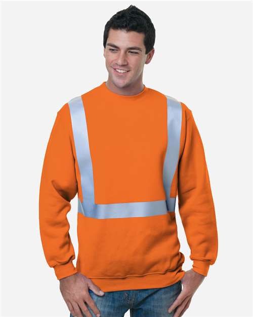 Bayside Men's USA-Made Hi-Visibility Crewneck Sweatshirt —