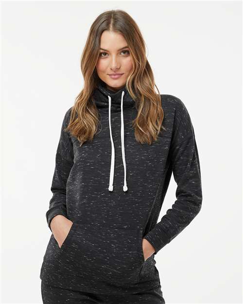 J. America Women’s Mélange Fleece Cowl Neck Sweatshirt