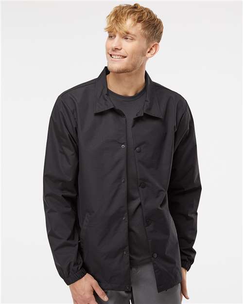 Independent Trading Co. Men's Water-Resistant Windbreaker Coach’s Jacket
