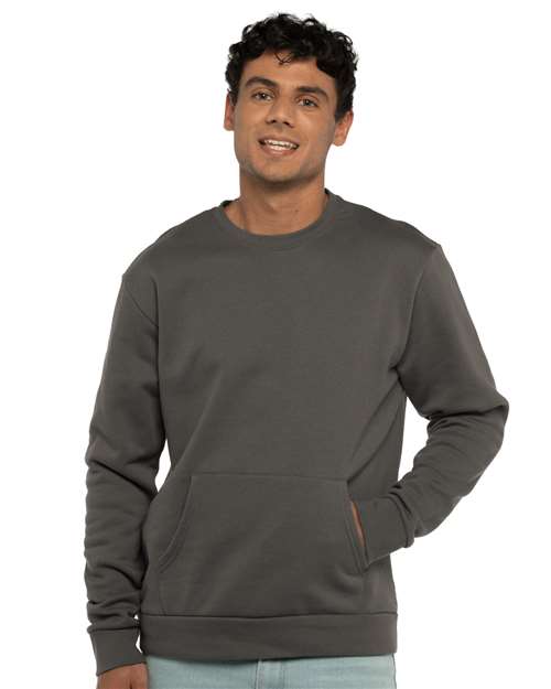 Next Level Unisex Santa Barbara Pocket Crewneck Sweatshirt