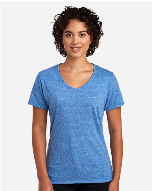 JERZEES Women's Snow Heather Jersey V-Neck T-Shirt
