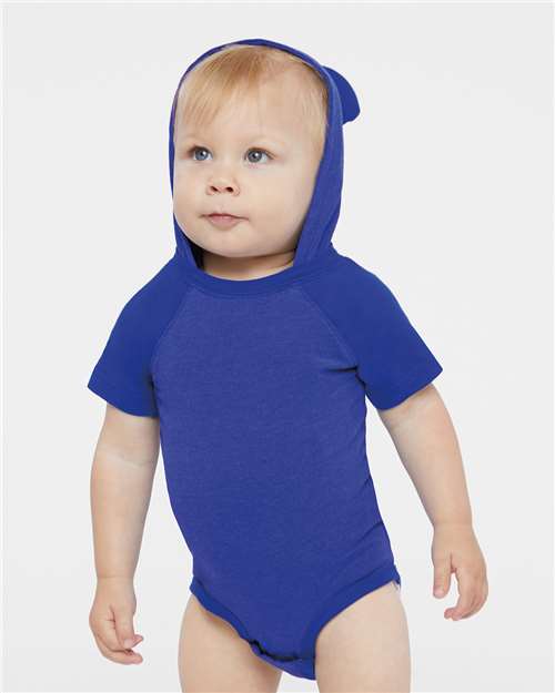 Rabbit Skins Infant Fine Jersey Raglan Bodysuit with Hood & Ears