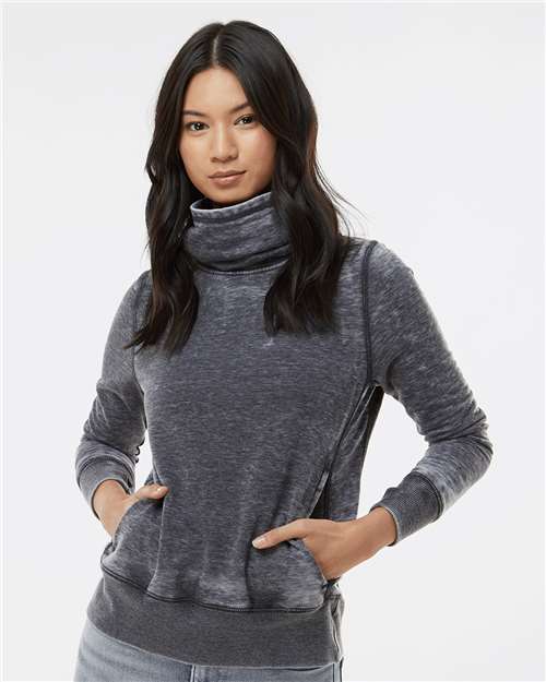 J. America Women’s Zen Fleece Cowl Neck Sweatshirt
