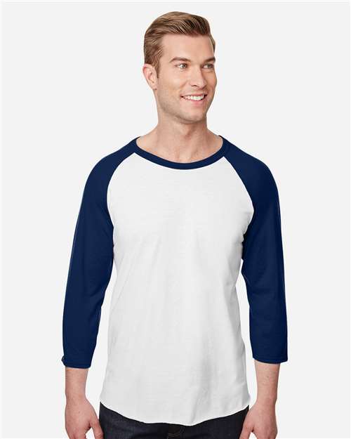 JERZEES Premium Blend Ringspun Three-Quarter Sleeve Raglan Baseball T-Shirt