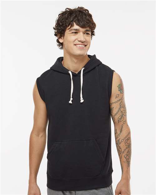 J. America Men's Triblend Sleeveless Hooded Sweatshirt