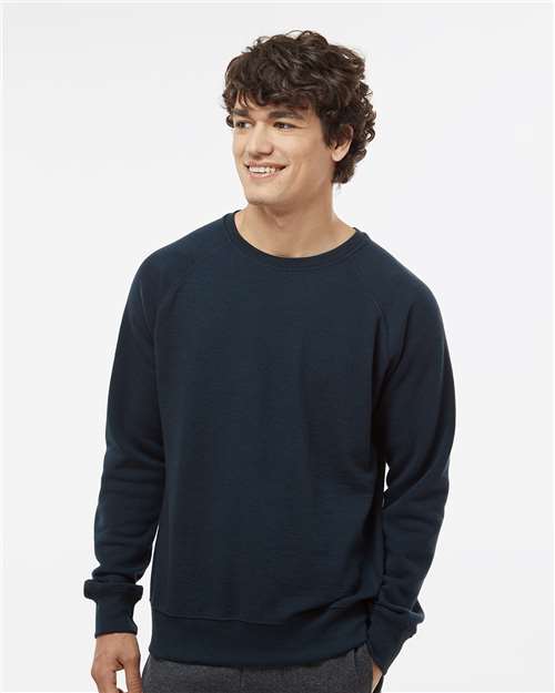 J. America Men's Ripple Fleece Raglan Crewneck Sweatshirt