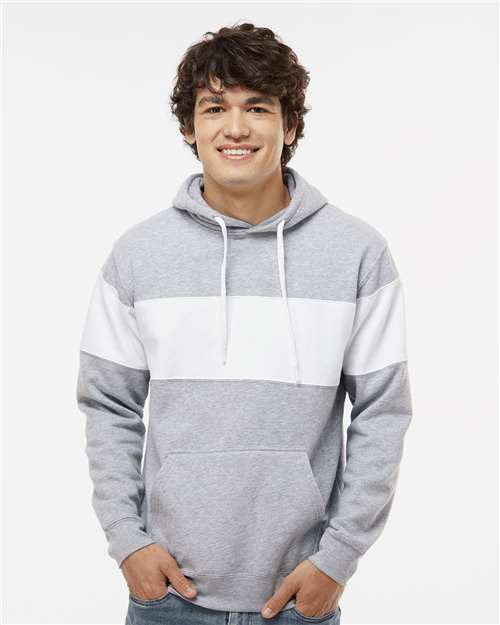 J. America Men's Varsity Fleece Colorblocked Hooded Sweatshirt