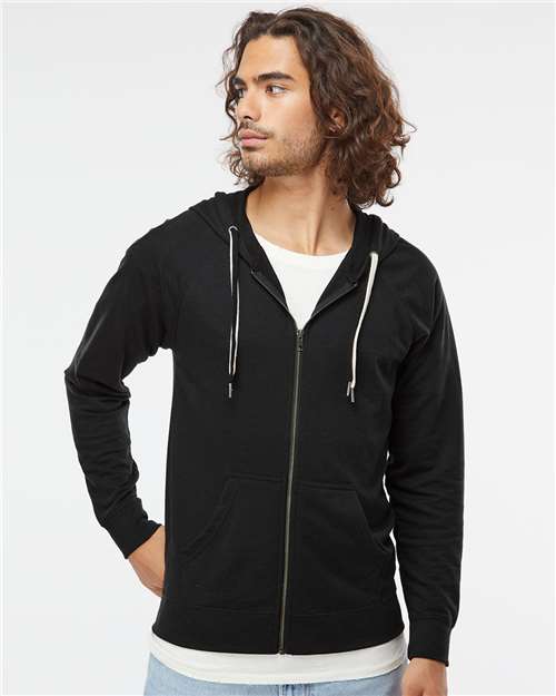 Independent Trading Co. Unisex Icon Lightweight Loopback Terry Full-Zip Hooded Sweatshirt