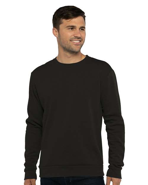 Next Level Unisex Malibu Crewneck Sweatshirt — Heather Black — On model · front