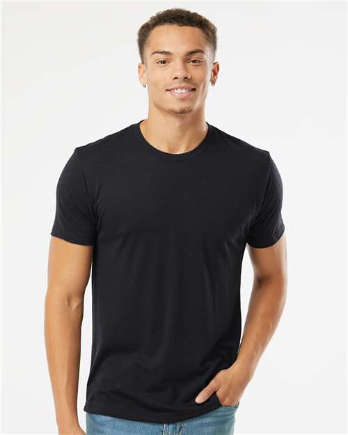 Next Level Unisex Triblend Tee — Black — On model · front