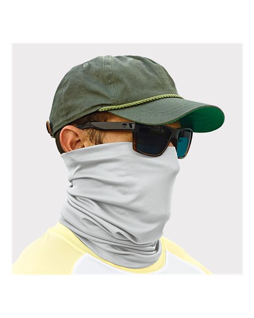 Paragon Sun Neck Gaiter — Aluminum — On model · front