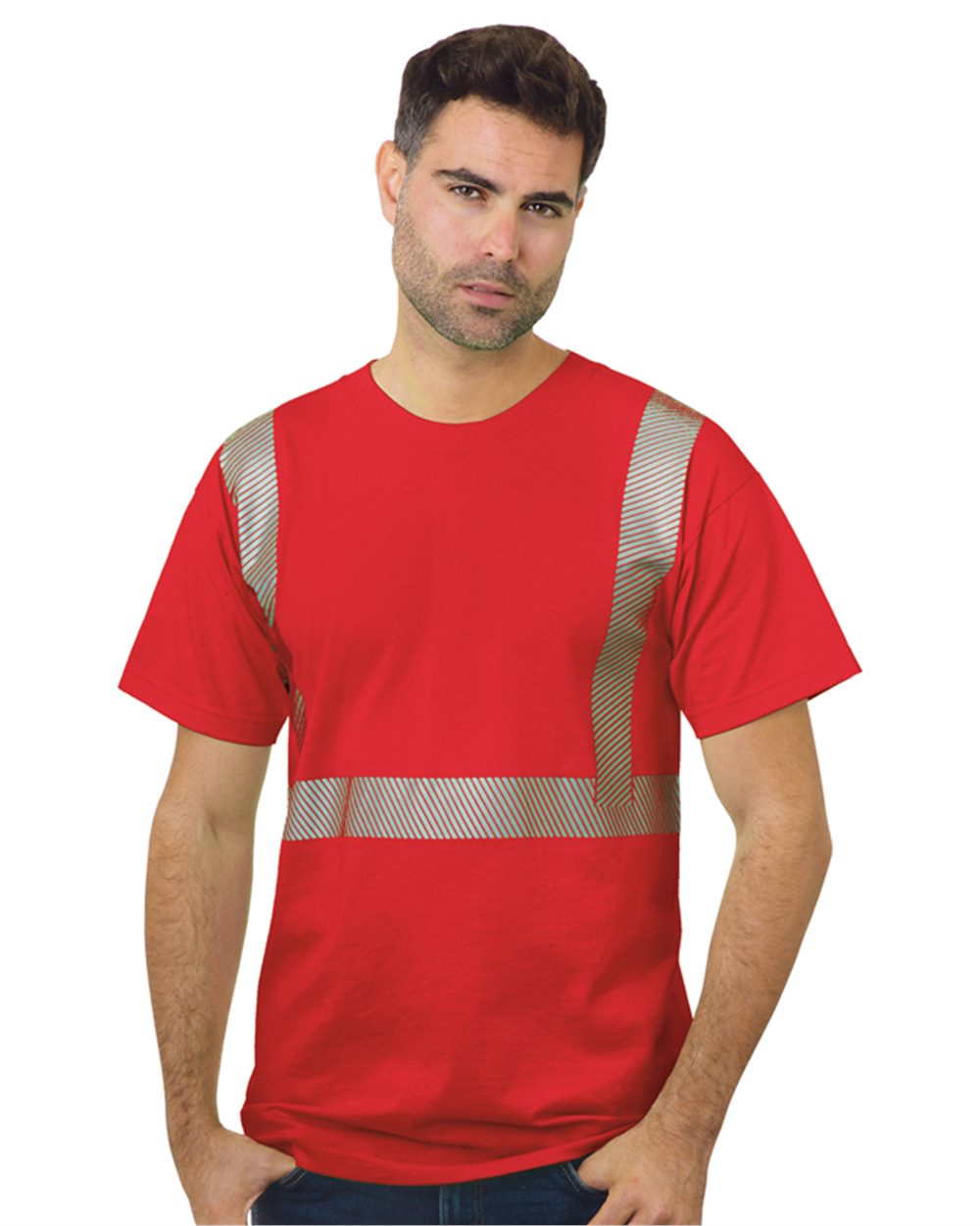 Bayside Unisex USA-Made Hi-Visibility Comfort Trim T-Shirt — Lime Green